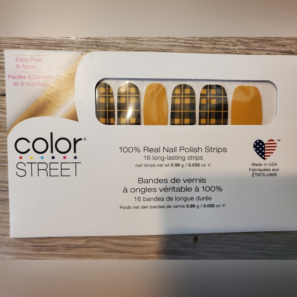 Color Street Yellow and Black Plaid Nail Strips
